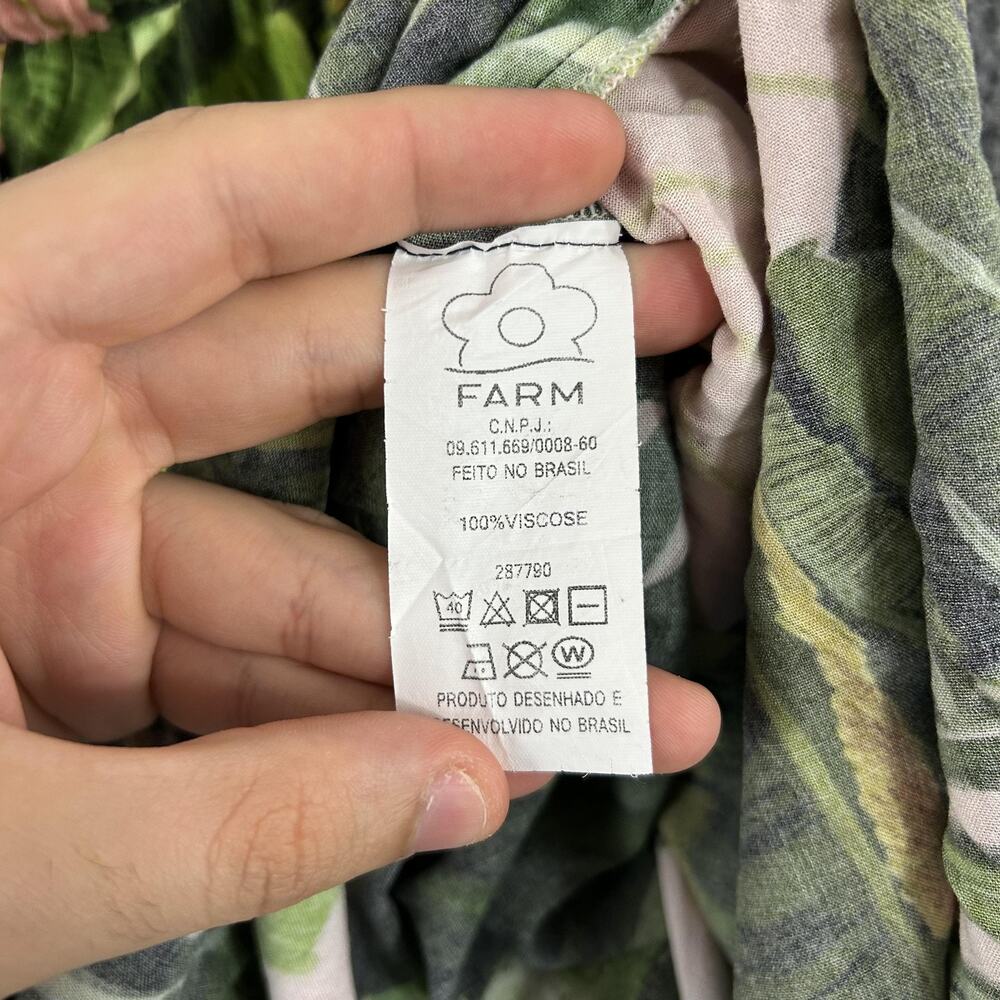 Farm Rio Pants Small Tropical Leaf Harem Relaxed Green Travel Boho Summer Resort - Picture 7 of 11